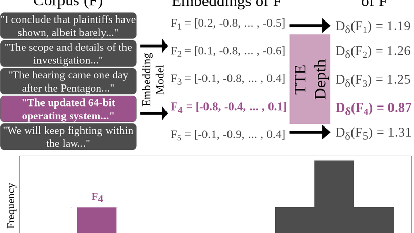 Statistical Depth for Ranking and Characterizing Transformer-Based Text Embeddings
